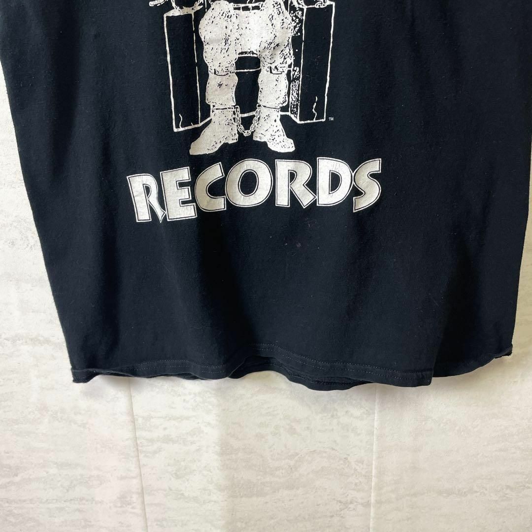 MUSIC TEE(ミュージックティー)のデスローレコード　半袖Ｔシャツ　オーバーサイズＬ　黒ブラック　メンズ　古着 メンズのトップス(Tシャツ/カットソー(半袖/袖なし))の商品写真