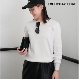 DEUXIEME CLASSE - EVERYDAY I LIKE クルーネックプルオーバー ホワイト コットン