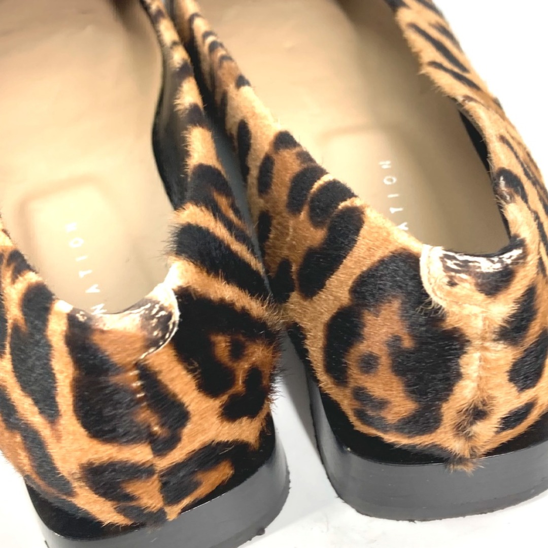 ESTNATION(エストネーション)のエストネーション ESTNATION レオパード 豹 ヒョウ 靴 シューズ フラットシューズ ペタンコ パンプス ハラコ ブラウン レディースの靴/シューズ(ハイヒール/パンプス)の商品写真