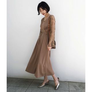 アメリヴィンテージ(Ameri VINTAGE)のameri vintage LACE SLEEVE REFINED DRESS②(ロングワンピース/マキシワンピース)