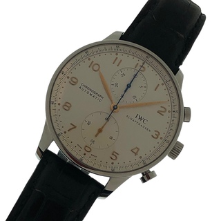 インターナショナルウォッチカンパニー(IWC)の　インターナショナルウォッチカンパニー IWC ポルトギーゼ クロノグラフ IW371445 SS/社外レザーベルト メンズ 腕時計(その他)