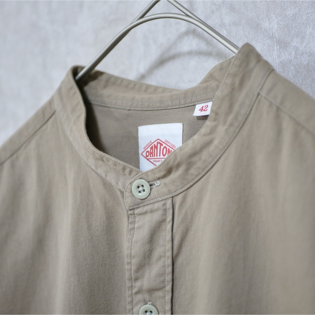 DANTON COTTON TWILL BAND COLLAR SHIRT 42 メンズのトップス(シャツ)の商品写真