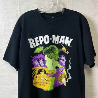 REPOMAN　レポマン　サイズＸＬ　半袖Ｔシャツ　黒ブラック　メンズ　古着(Tシャツ/カットソー(半袖/袖なし))