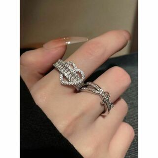 指輪　シルバーリングクロス　宝石　ジュエリー　ダイヤモンド風　ジルコニア(リング(指輪))