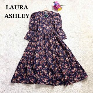 LAURA ASHLEY - 未使用タグ付き ローラアシュレイ 希少サイズ 花柄 ワンピース コットン