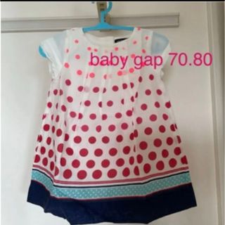 ベビーギャップ(babyGAP)のbaby gap 70 80 半袖水玉ワンピース(ワンピース)