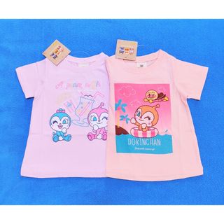 アンパンマン(アンパンマン)の新品　90cm　アンパンマン　半袖Ｔシャツ2枚セット　ドキン海P×ソーダP(Tシャツ/カットソー)