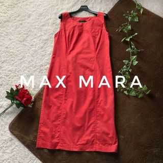 ウィークエンドマックスマーラ(Weekend Max Mara)の洗える　ウィークエンドマックスマーラ　ノースリーブワンピース　Aライン　赤　44(ひざ丈ワンピース)