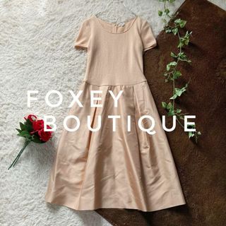 フォクシーブティック(FOXEY BOUTIQUE)のフォクシーブティック　ドッキングワンピース　カシミヤニット　シルク　日本製　38(ひざ丈ワンピース)