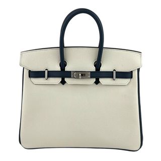 エルメス(Hermes)のHERMES エルメス Birkin25 バーキン25 Craie/Black クレ/ブラック Togo トゴ PHW シルバー金具 D刻(ハンドバッグ)