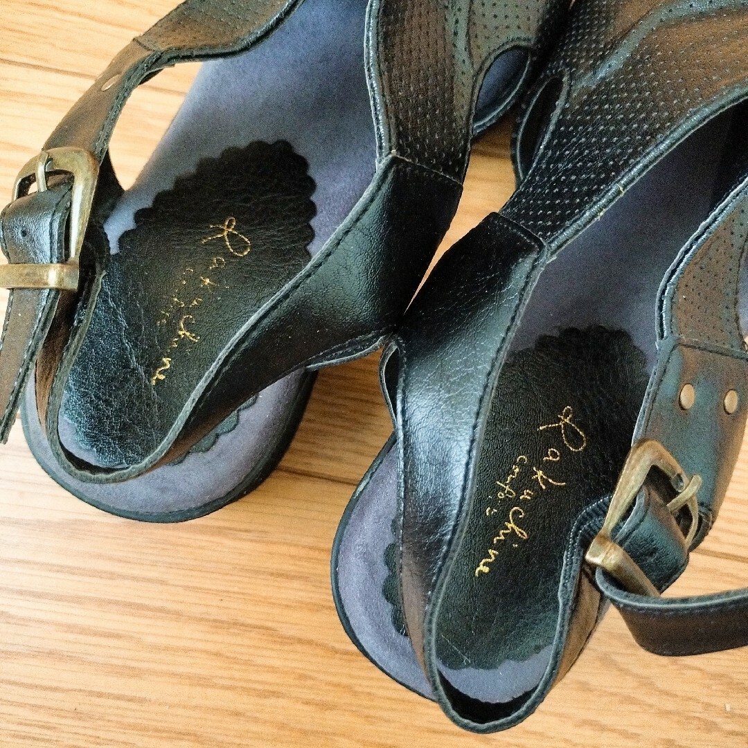 Rakuchine comfort/らくちんコンフォート◆サンダル◆黒◆23.5 レディースの靴/シューズ(サンダル)の商品写真