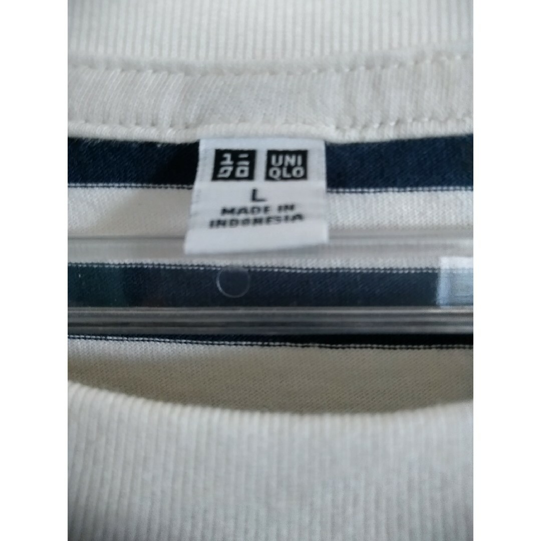 UNIQLO(ユニクロ)の美品❗UNIQLO　オーバーサイズ　五分袖　ボーダーTS size/L❗ メンズのトップス(Tシャツ/カットソー(半袖/袖なし))の商品写真