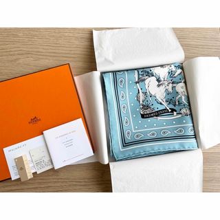 エルメス(Hermes)のHERMES エルメス　カレ55 バンダナ　ムスタング　スカーフ　シルク　(バンダナ/スカーフ)