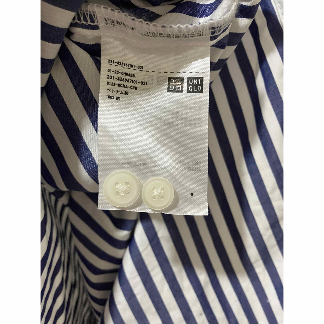 UNIQLO(ユニクロ)のユニクロ　チュニック　ブラウス　ストライプ　シャツ　ロングシャツ　M レディースのトップス(シャツ/ブラウス(長袖/七分))の商品写真
