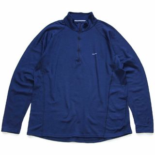 patagonia - 00s patagoniaパタゴニア CAPILENEキャプリーン ハイネック ハーフジップ アンダーシャツ 紺 XL★オールド インナー ロゴ アウトドア