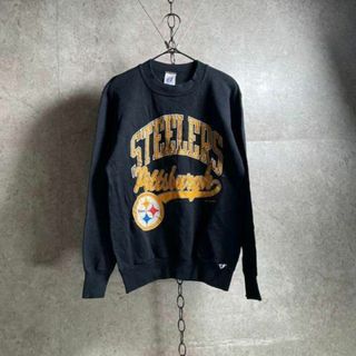 ヴィンテージ(VINTAGE)の90年代 カレッジスウェットシャツ ブラック ラバープリント Steelers(スウェット)