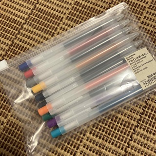 ムジルシリョウヒン(MUJI (無印良品))の無印　ゲルインキボールペン　ノック式　10色セット(ペン/マーカー)