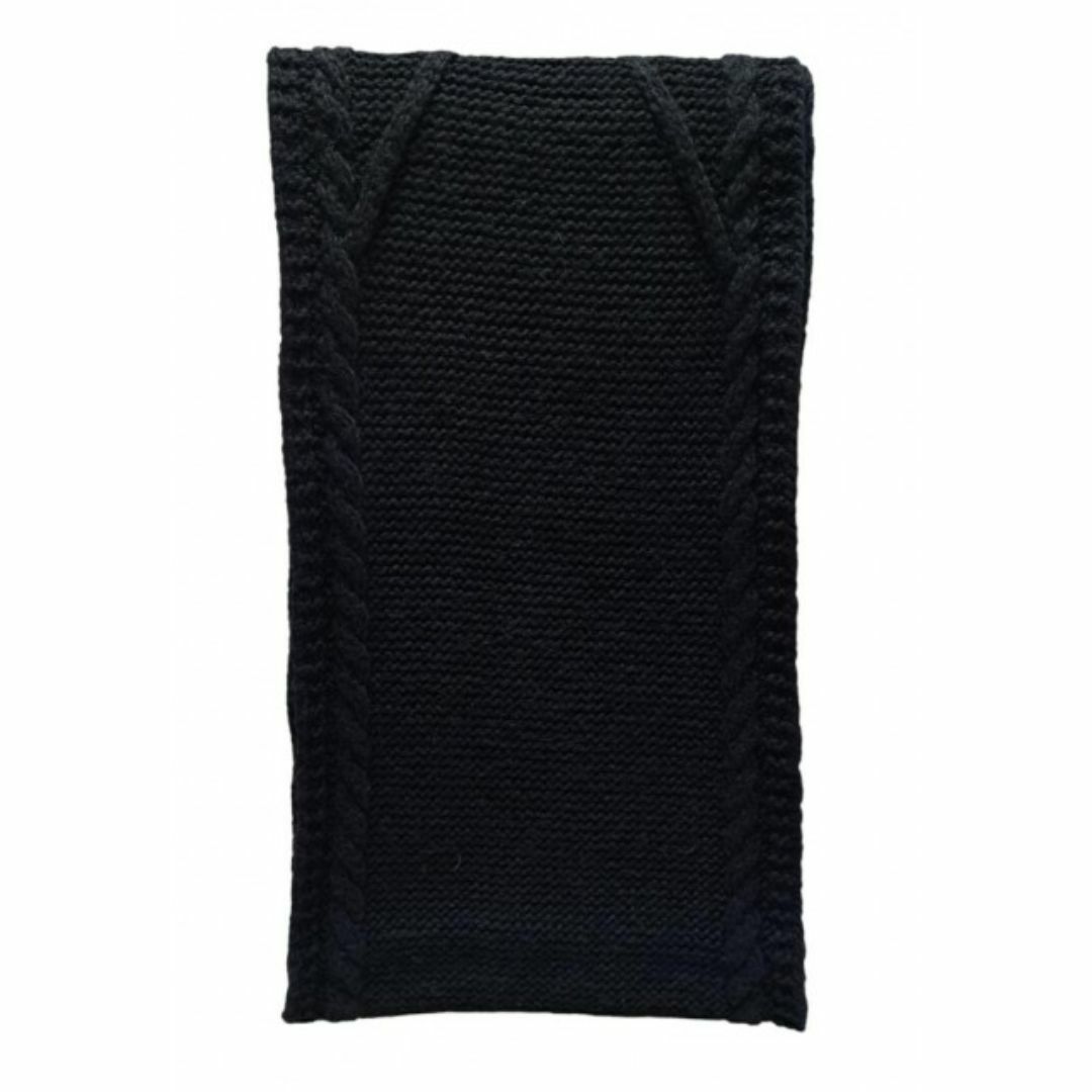 モンクレール ウール混 マフラー ケーブル編み ニット ブラック 黒 メンズ レディースのファッション小物(マフラー/ショール)の商品写真
