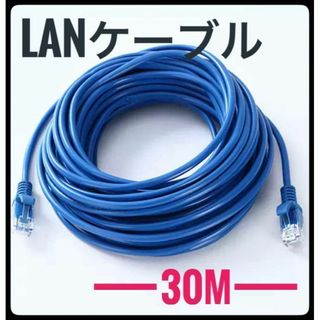 LANケーブル　30m　CAT5e 青　ブルー　事務所　テナント　自宅(PC周辺機器)