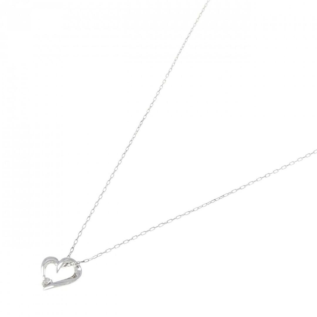 K10WG ハート ダイヤモンド ネックレス レディースのアクセサリー(ネックレス)の商品写真