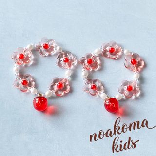 noakoma＊fruits - apple red ♡ キッズブレスレット(ファッション雑貨)