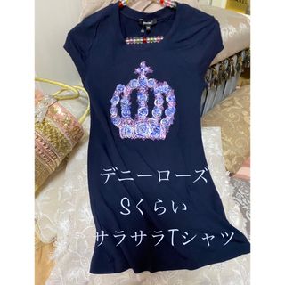 デニーローズ　半袖　フレンチ袖丈　Tシャツ　トップス　ブラウス　ネイビー　(Tシャツ(半袖/袖なし))