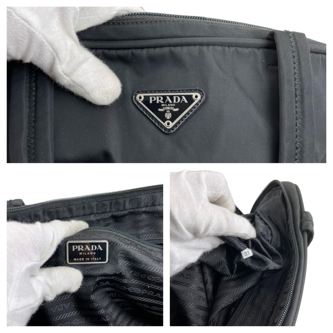 PRADA(プラダ)の✨美品　PRADA プラダ　ハンドバッグ　ブラック　テーストナイロン　黒　手提げ レディースのバッグ(ハンドバッグ)の商品写真