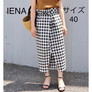 イエナ(IENA)のIENA   40   Lサイズ　タックラップスカート　ギンガムチェック　(ロングスカート)