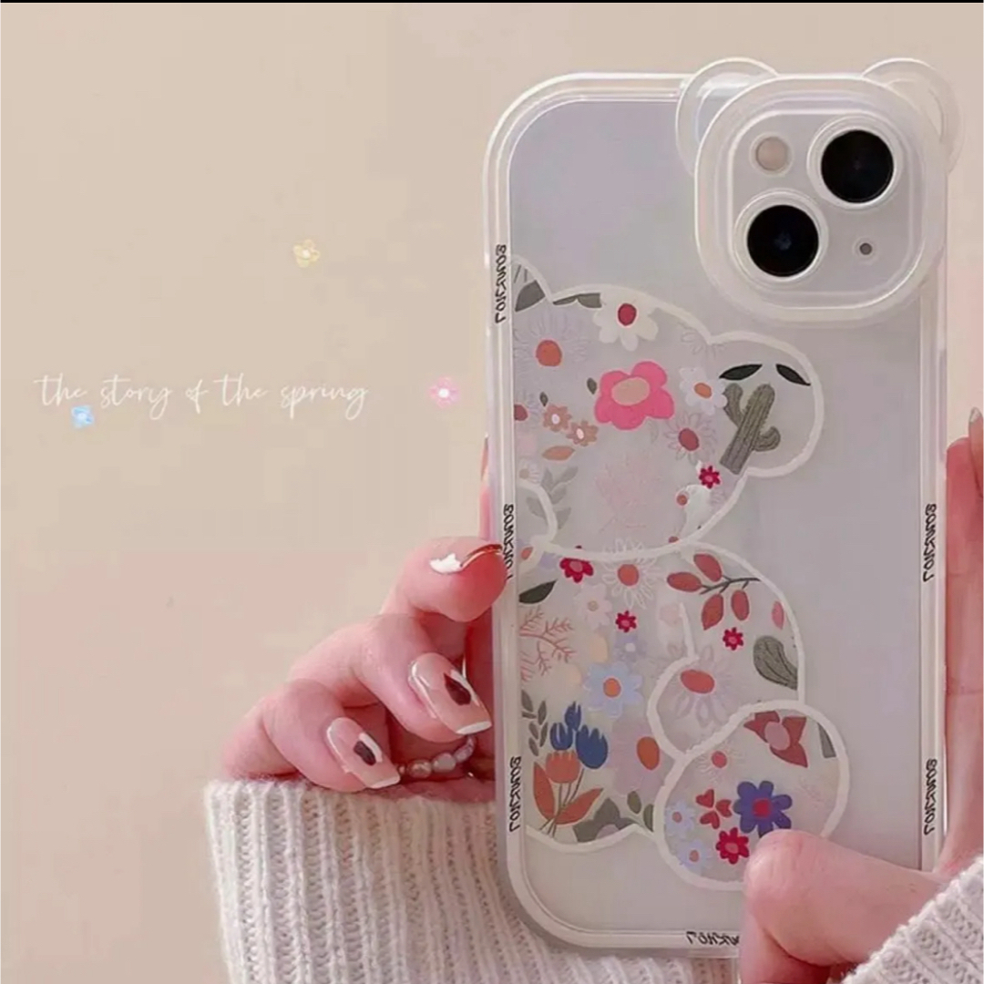 【ラスト1点】大人気　スマホケース　iPhoneケース　クマ　クリア　韓国 スマホ/家電/カメラのスマホアクセサリー(iPhoneケース)の商品写真