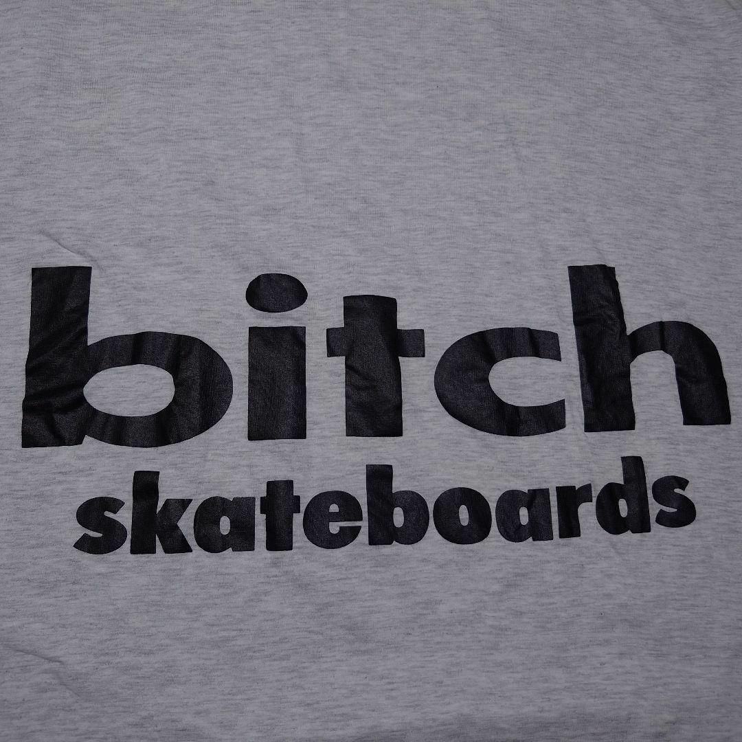 90s bitch skateboardsビッグプリントTシャツ ビッチ グレーの 90s bitch skateboardsビッグプリントTシャツ ビッチ グレーの