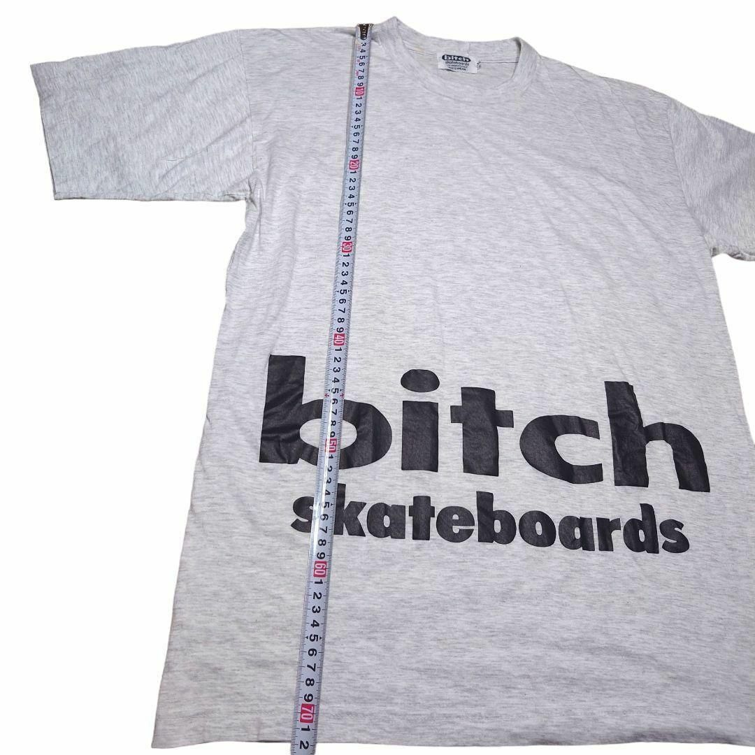 90s bitch skateboardsビッグプリントTシャツ ビッチ グレーの 90s bitch skateboardsビッグプリントTシャツ ビッチ グレーの