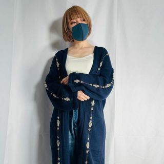 ロンハーマン(Ron Herman)のペルー製 RHC ロンハーマンシティ オルテガ 刺繍 ロング丈 カーディガン(カーディガン)