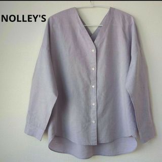 NOLLEY'S - ノーリーズ M ドロップショルダー シャツ ブラウス オフィス カジュアル