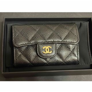 CHANEL シャネル　ミニ財布　カードケース　マトラッセ　ココマーク　ブラック