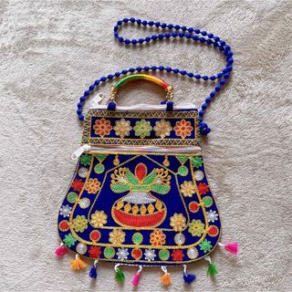 インド　カシミール刺繍バック　輸入品(ショルダーバッグ)