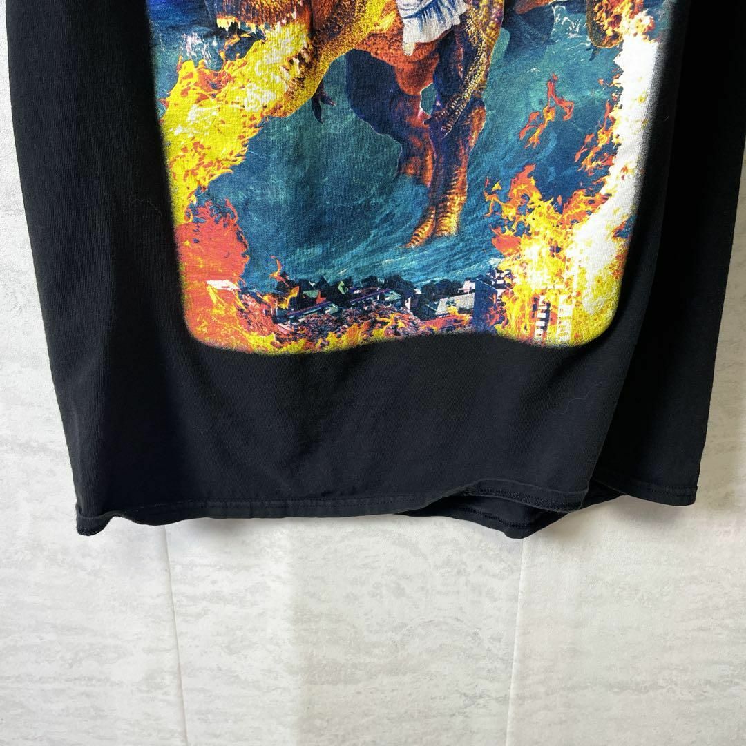 半袖Tシャツ　キリスト系　パロディＴシャツ　恐竜　オーバーサイズＬ　メンズ　古着 メンズのトップス(Tシャツ/カットソー(半袖/袖なし))の商品写真