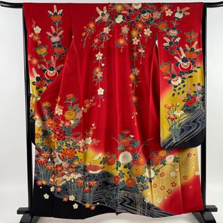 振袖 身丈160cm 裄丈64.5cm 正絹 美品 名品 【中古】(着物)