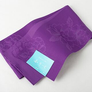 【半幅帯】NO.3654（牡丹・紫）ふりーく 浴衣帯 袴下帯 単衣帯 長尺(浴衣帯)