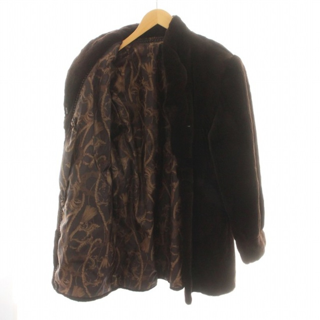 サガミンク 銀サガ 毛皮コート ファーコート シェアードミンク ハーフ F 茶 レディースのジャケット/アウター(毛皮/ファーコート)の商品写真