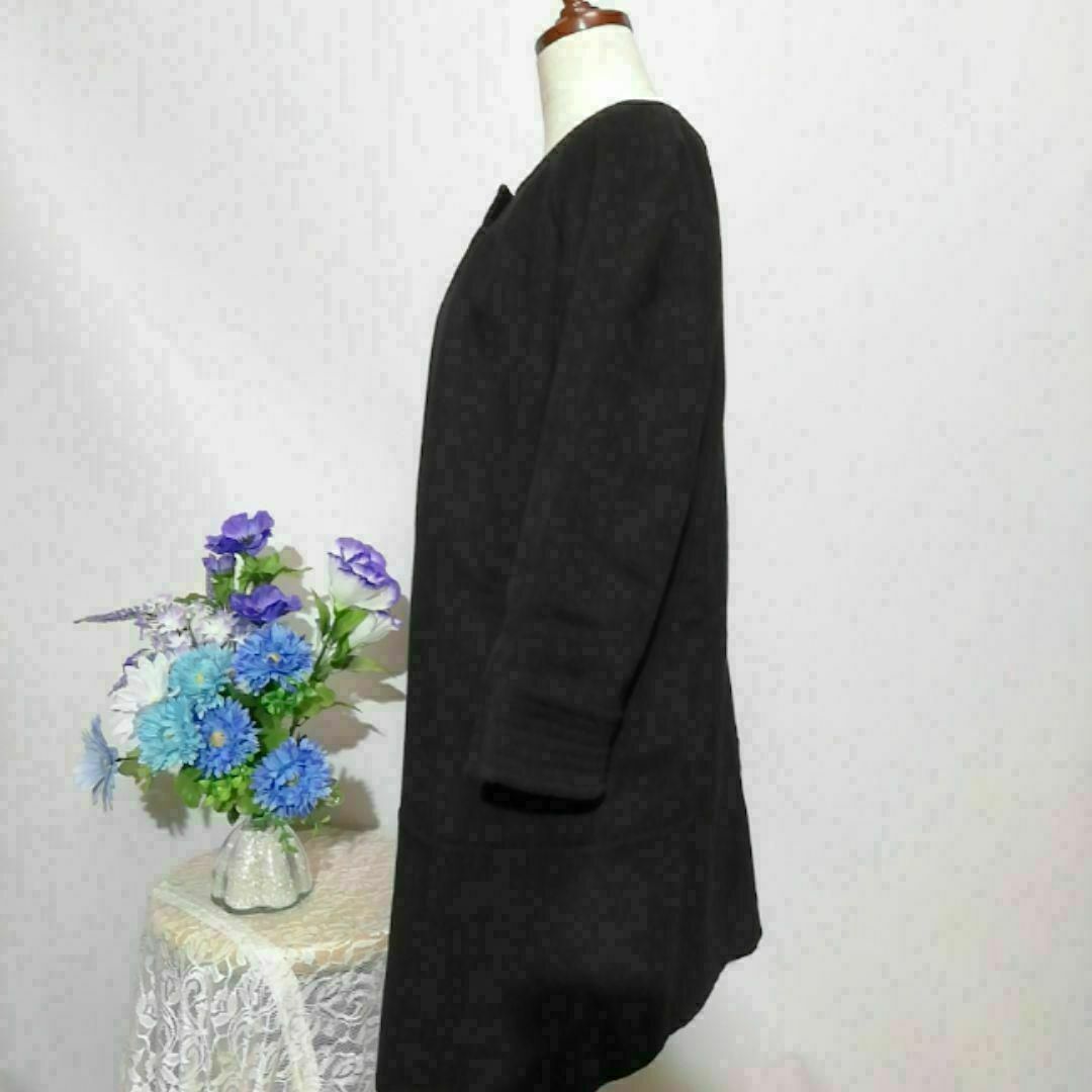NATURAL BEAUTY(ナチュラルビューティー)のナチュラルビューティー　極上美品　羊毛　カシミヤ　コート　黒色　Mサイズ レディースのジャケット/アウター(ロングコート)の商品写真