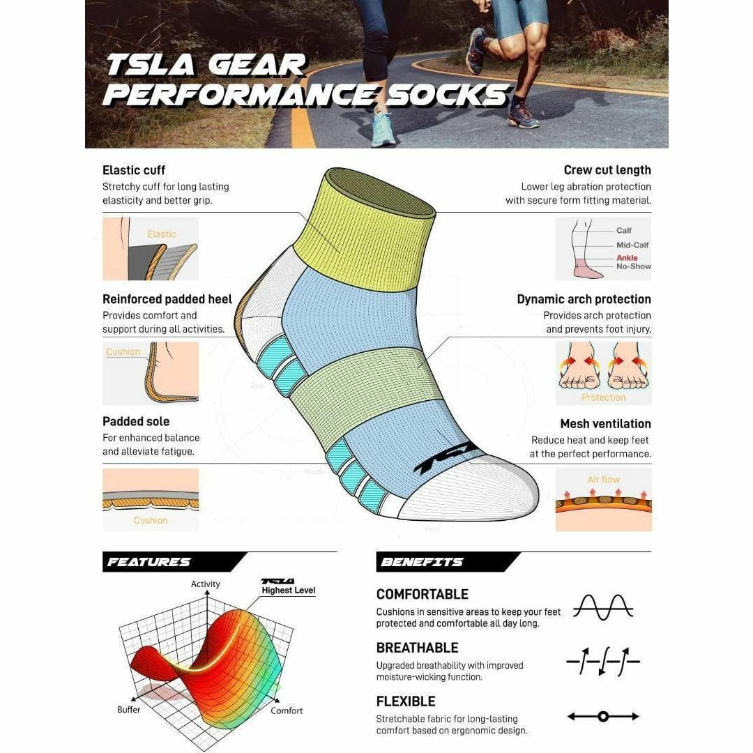 テスラ 靴下 スポーツソックス 男女兼用 抗菌防臭 吸汗速乾 くるぶし メンズのレッグウェア(ソックス)の商品写真
