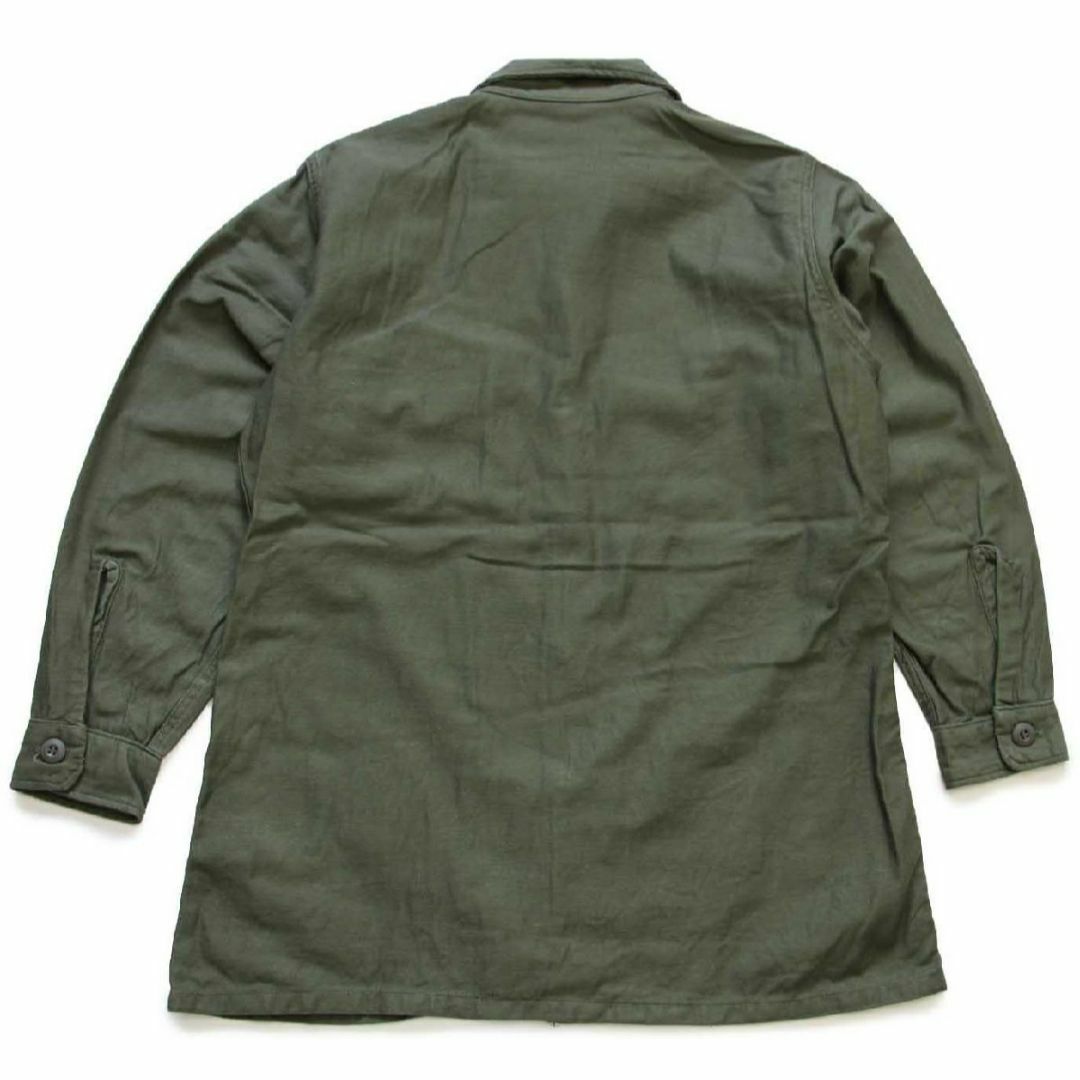 60s 米軍 U.S.ARMY コットンサテン ユーティリティシャツ オリーブグリーン 15.5★L ビンテージ ミリタリー メンズのトップス(シャツ)の商品写真