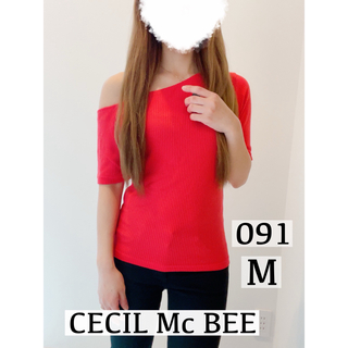 セシルマクビー(CECIL McBEE)の【CECIL Mc BEE】セシルマクビー トップス 肩出し M 着画 写真(ニット/セーター)