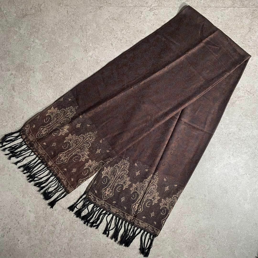 VINTAGE(ヴィンテージ)のPASHMINA エスニック ジャガード 大判ストール スカーフ マフラー レディースのファッション小物(ストール/パシュミナ)の商品写真