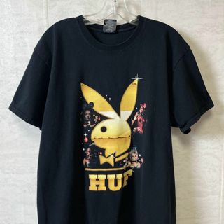 ハフ(HUF)のHUFハフ　プレイボーイ　半袖Ｔシャツ　サイズＬ　黒ブラック　メンズ　古着(Tシャツ/カットソー(半袖/袖なし))