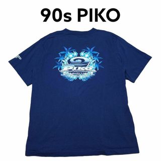 PIKO - 90s PIKO　ビッグプリント　Tシャツ　ピコ　古着　ハイビスカス　サーフ