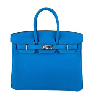 エルメス(Hermes)の美品 HERMES エルメス Birkin25 バーキン25 Blue zanzibar ブルーザンジバル PHW シルバー金具 Z刻 Togo トゴ(ハンドバッグ)