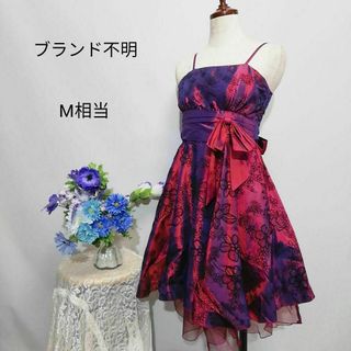 ブランド不明　極上美品　ドレス　ワンピース　パーティー　М相当　赤色系(ナイトドレス)