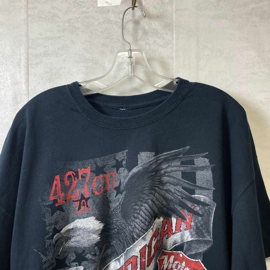 半袖Ｔシャツ　オーバーサイズ2ＸＬ　黒ブラック　アメリカンデザインプリント　古着 メンズのトップス(Tシャツ/カットソー(半袖/袖なし))の商品写真