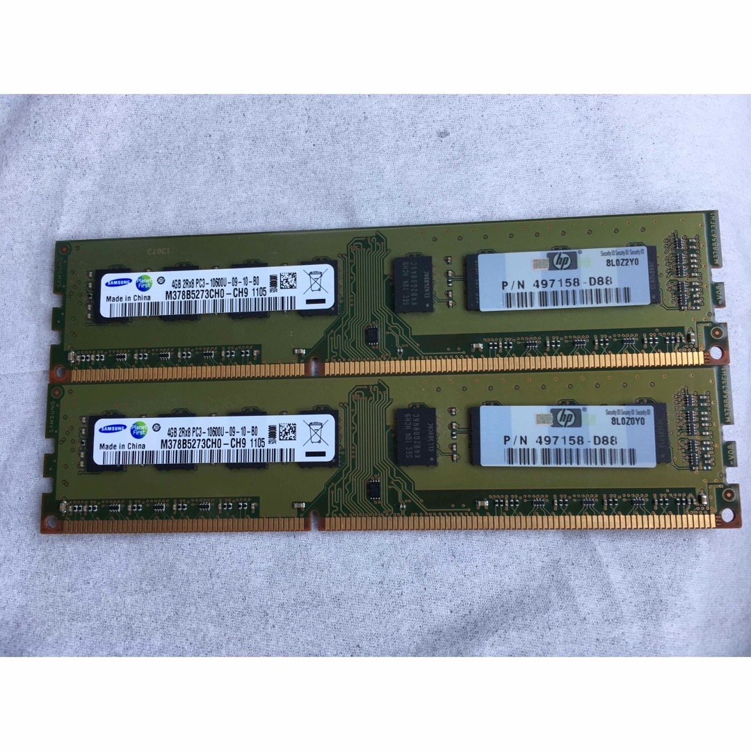 SAMSUNG8GB(4GB×2枚組)DDR3-1333 PC3-10600U① スマホ/家電/カメラのPC/タブレット(PCパーツ)の商品写真